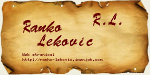 Ranko Leković vizit kartica